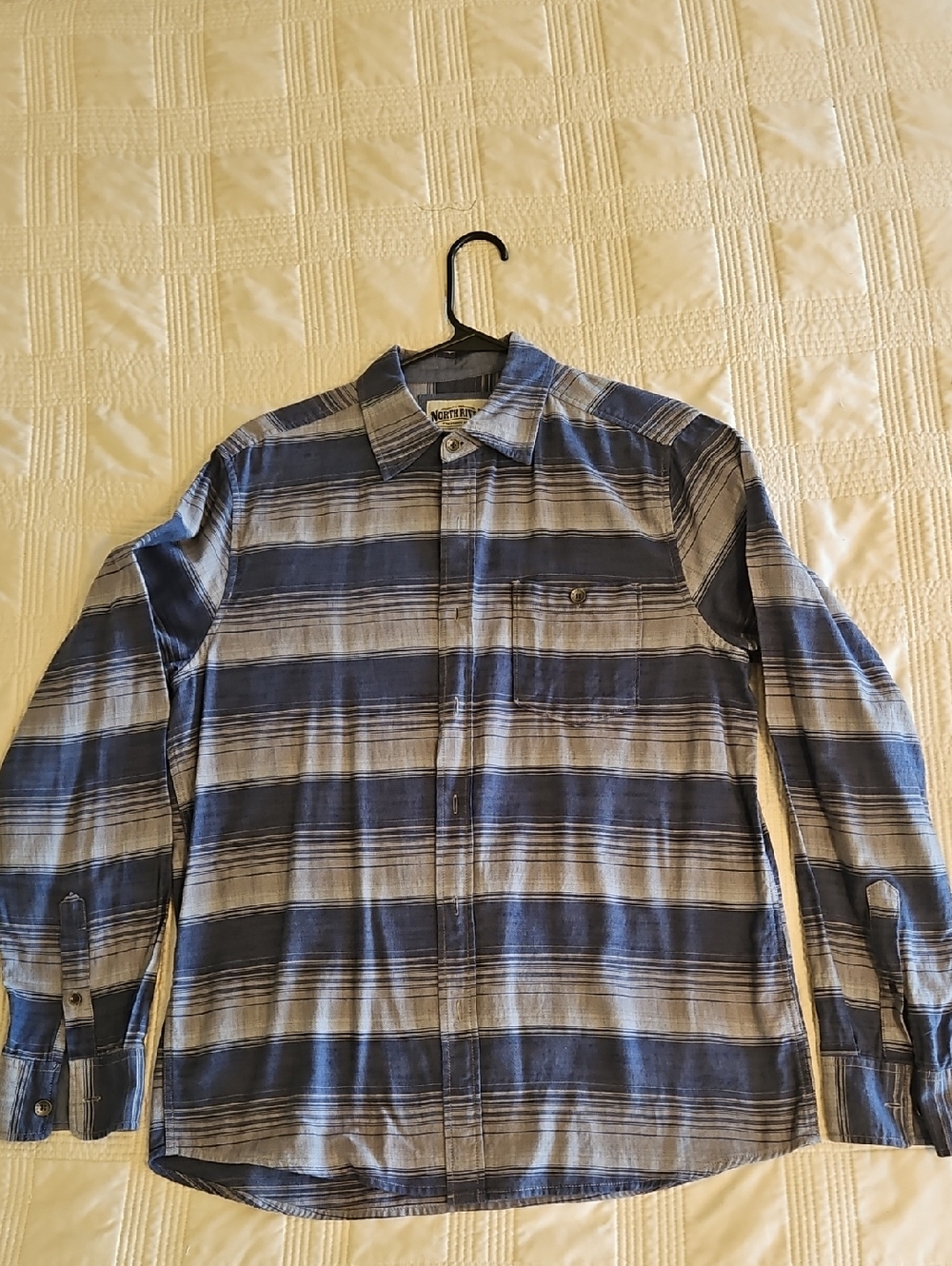 Men's Blue Striped Button-Up Shirt